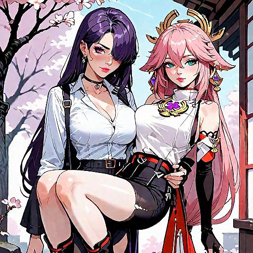 Anime Princess Carry Among Cherry Blossoms