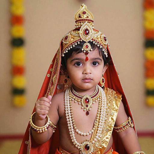 Toddler in Radha Krishna Costume