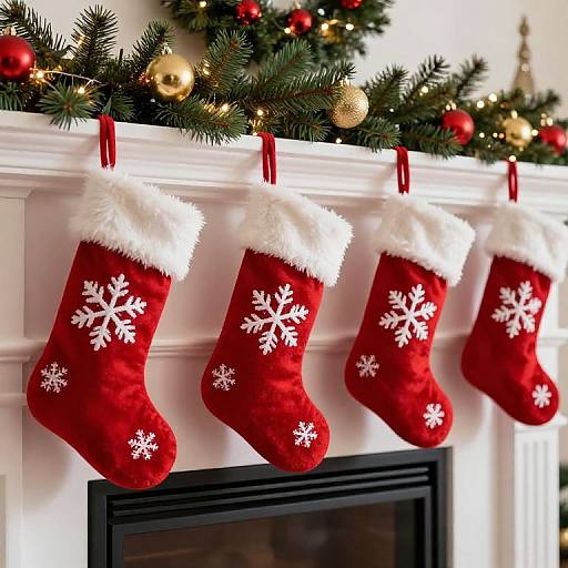 Cozy Red Christmas Stockings Decor