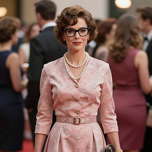 Retro Chic: 1960s Styled Woman in Crowds