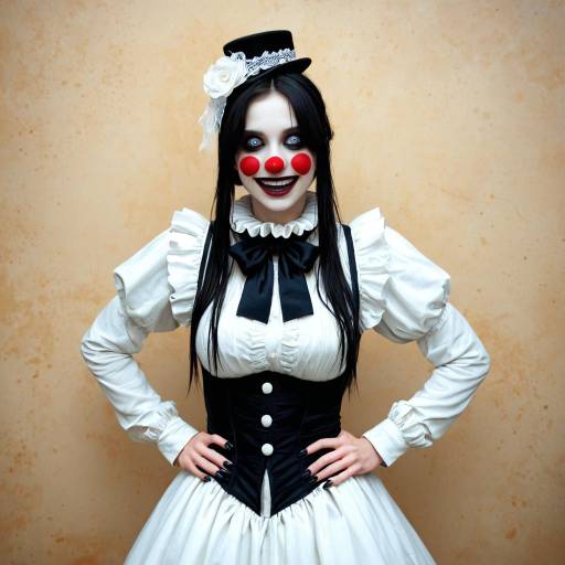 Eerie Clown Girl in Frilly Attire Eerie Clown Girl in Frilly Attire