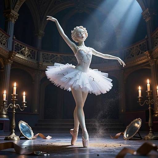 Gothic Porcelain Ballerina in Candlelight