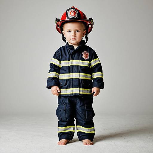 Adorable Newborn Firefighter in Action