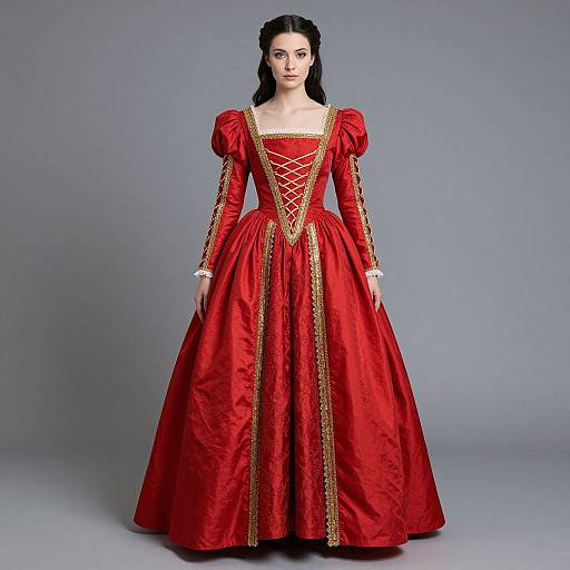 Woman in Vibrant Renaissance Gown