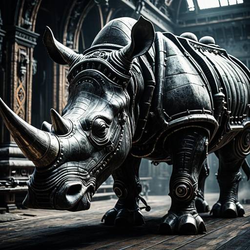 Intricate Steam-Powered Rhinoceros Artwork Intricate Steam-Powered Rhinoceros Artwork