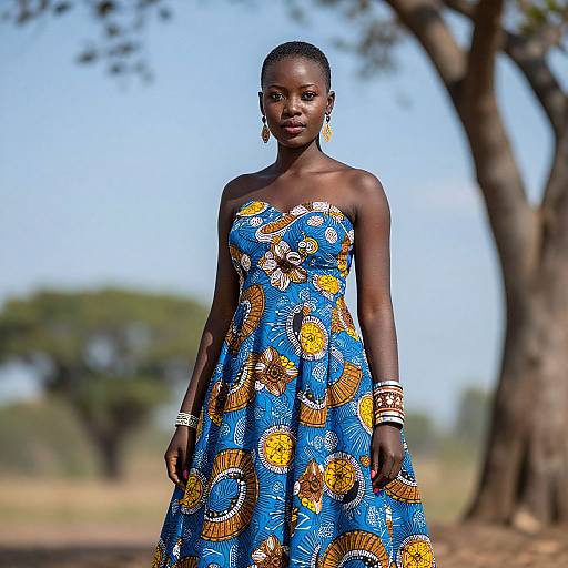 Elegant African Gown Outdoors Portrait