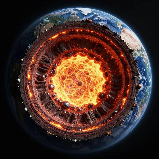 Hyper-Realistic Earth's Core Cross-Section