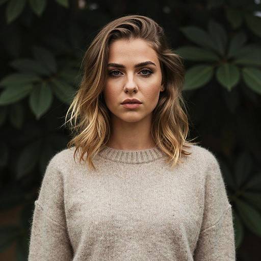 Moody Portrait of Woman in Cashmere