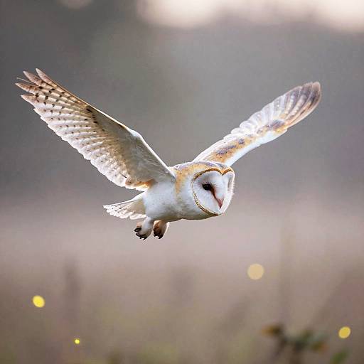 Ethereal Sleepy Barn Owl in Twilight