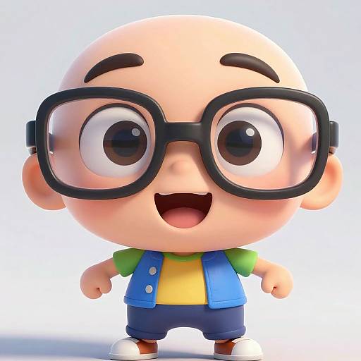 Vibrant Cartoon Character with Big Eyes