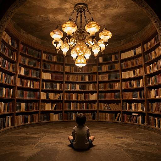Whimsical Toadstool-Lit Subterranean Library
