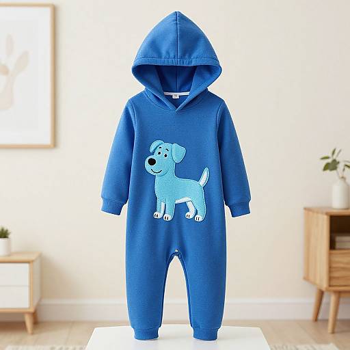 Youth Blue Dog Hoodie Onesie