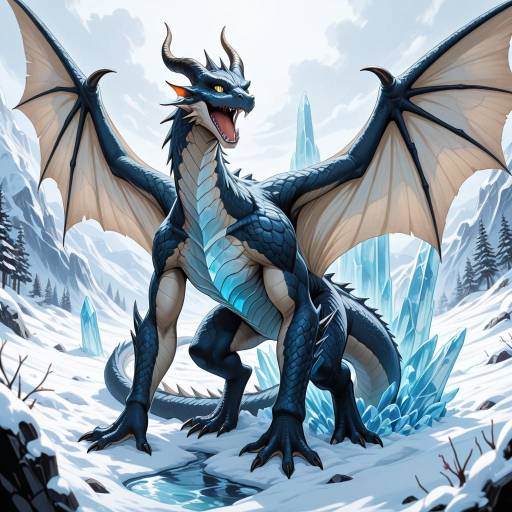 Majestic Ancient Dragon Coiled in Ice