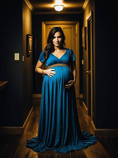 Funny Pregnant Woman Halloween Pose