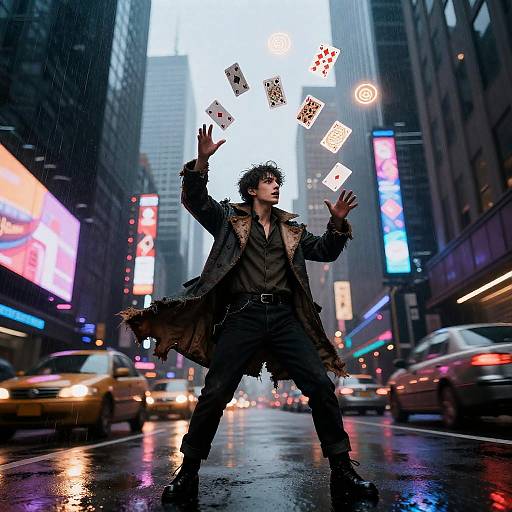 Urban Street Magician in Neon City