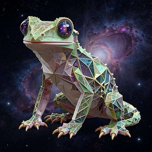Geometric Gecko with Galaxy Eyes