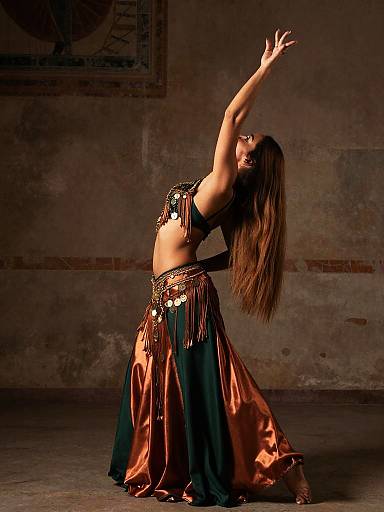 Copper and Green Belly Dance Portrait