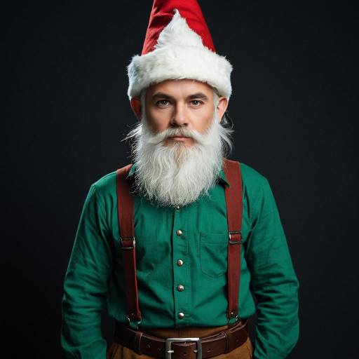 Man in Gnome Costume with White Beard