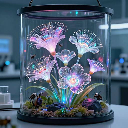 Fiber Optic AI Flowers in Lab