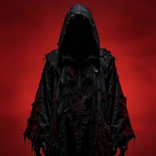 Biopunk Creepy Silhouette in Red Light