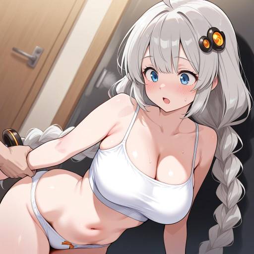 Kizuna Akari with Twin Braids and Blush