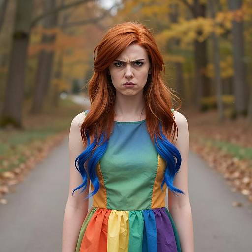 Vibrant Autumn Anger Cosplay Portrait