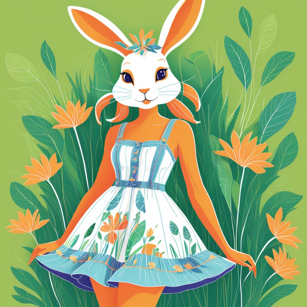 Vibrant Anthropomorphic Rabbit Portrait