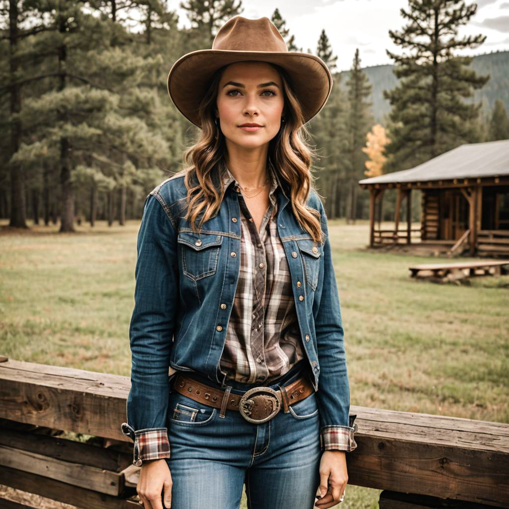 Cowgirl Wedding Portrait in Earthy Tones