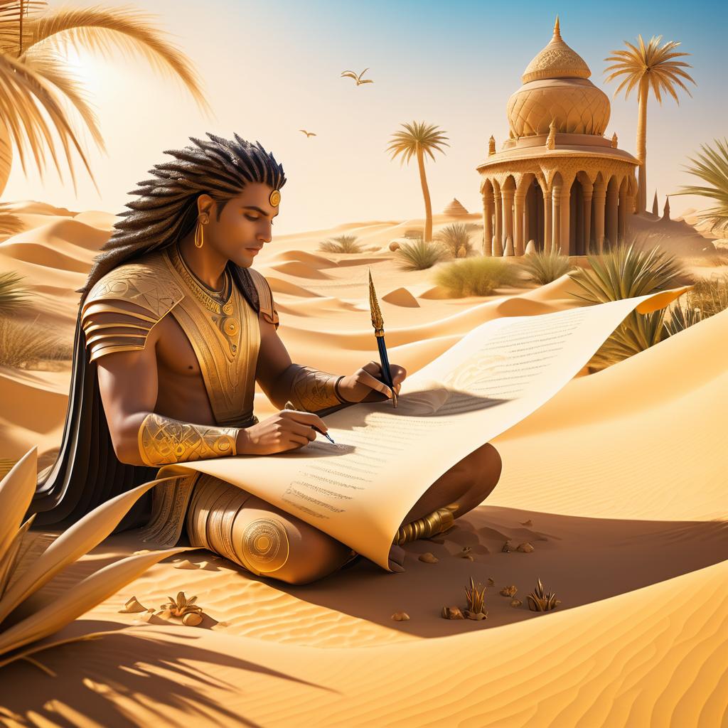 Sphinx Poet in an Enchanting Oasis