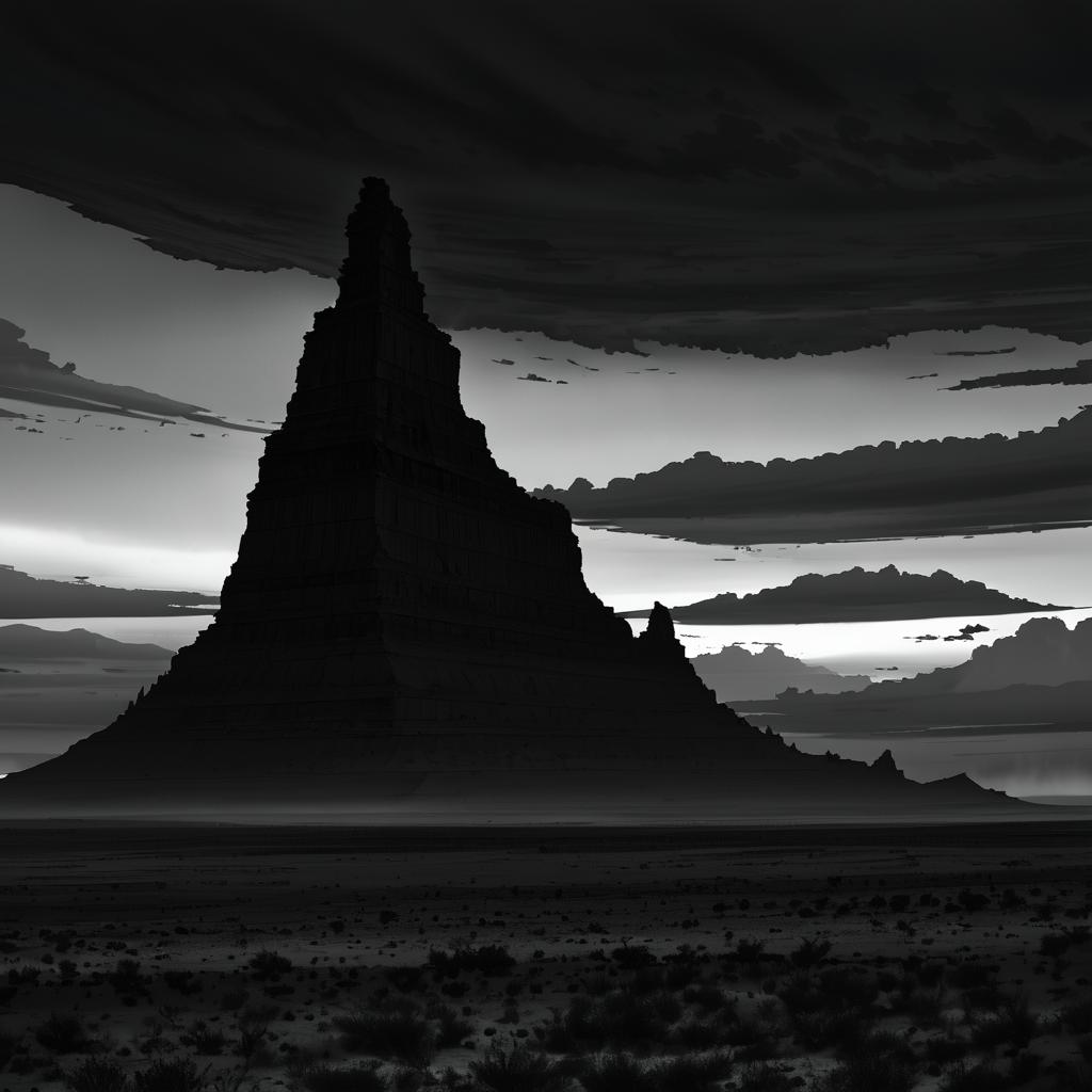 Dramatic Twilight Over a Barren Plateau