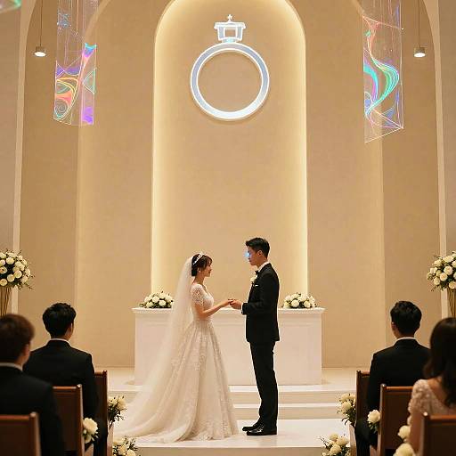 Minimalist AI Wedding with AR Rings