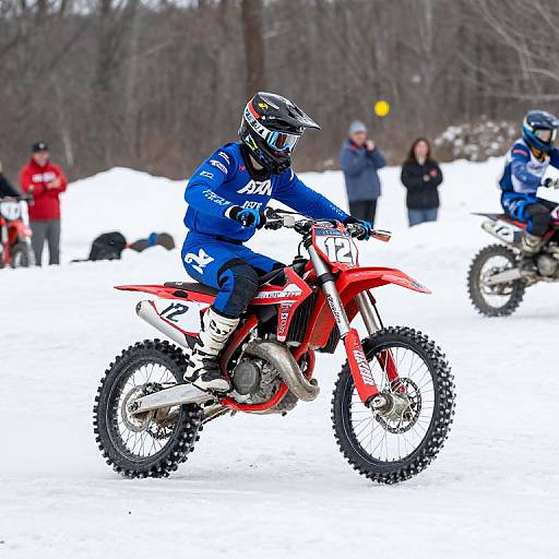 Red Dirt Bike Icy Race Action
