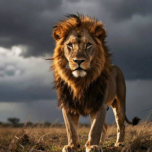 Cinematic Storm Lion Photoreal Portrait