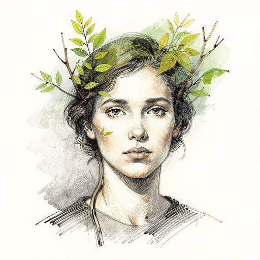 Surreal Portrait Merging Human and Nature