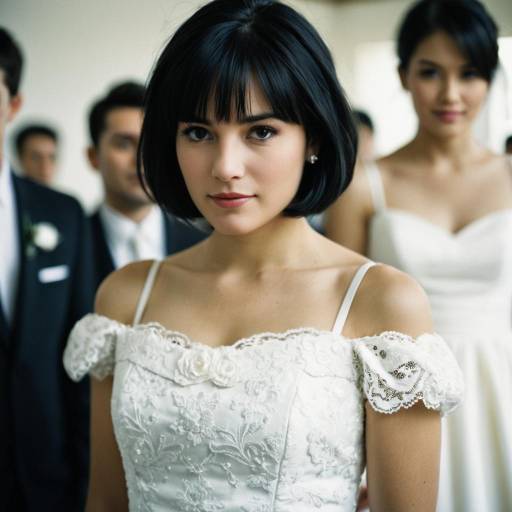 Elegant Short Wedding Dress Portrait