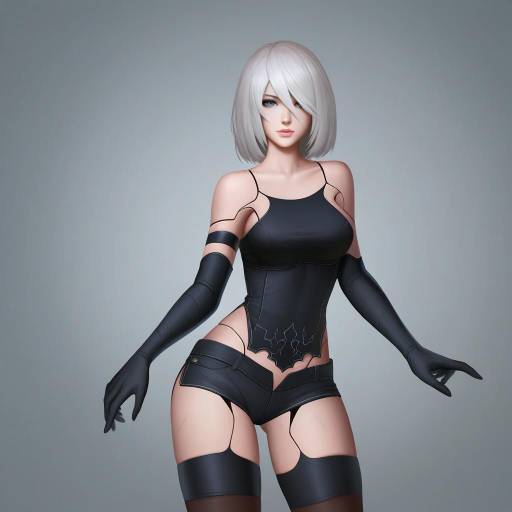 Fierce Android Woman in Casual Attire