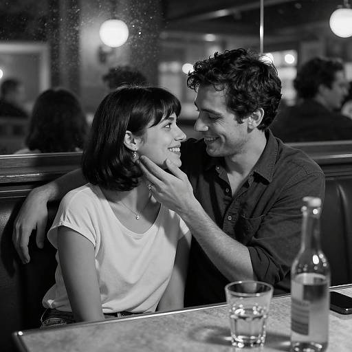 Intimate Black and White Bar Moment