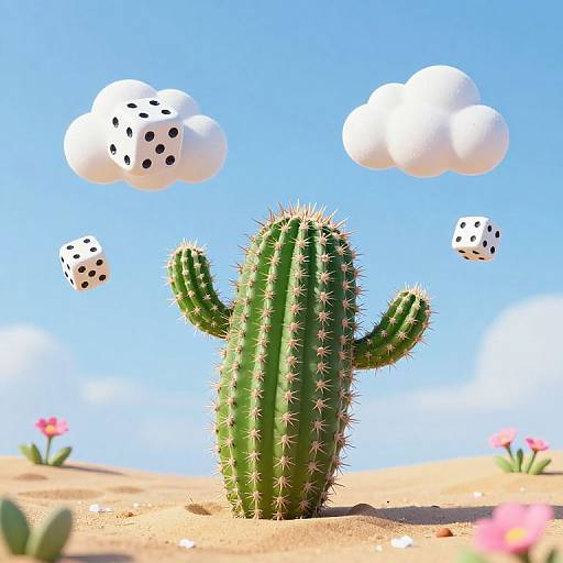 Joyful Upside-Down Cactus-Dolphin Hybrid