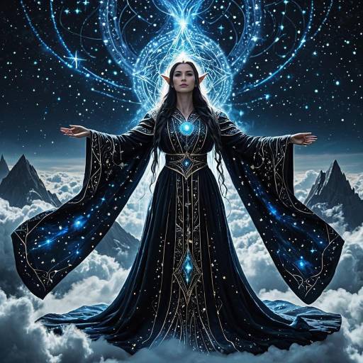 Cosmic Elven Sorceress in the Stars