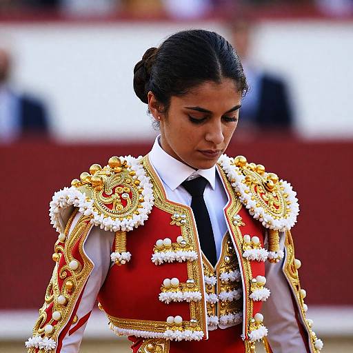 Intense Female Bullfighter Portrait