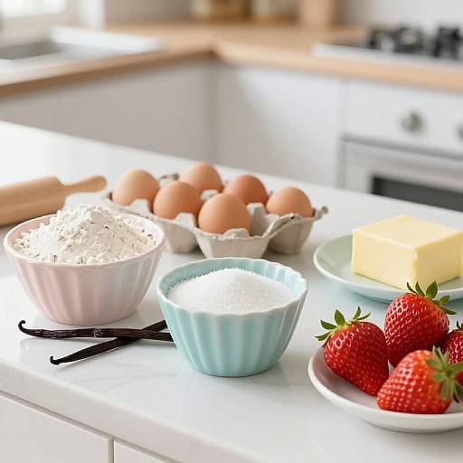 Fresh Cupcake Ingredients on Kitchen Counter