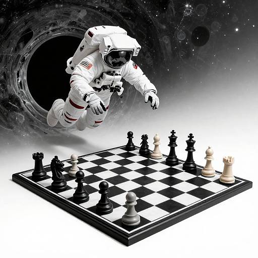 Astronaut in Chessboard Pocket Universe