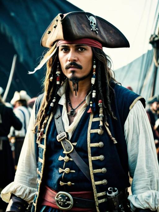 Man in Jack Sparrow Pirate Costume