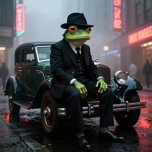 Frog Gangster in 1920s City Noir
