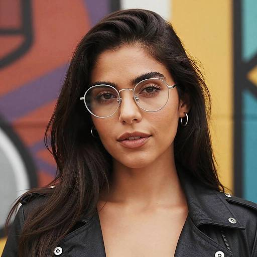 Stylish Latina Woman with Glasses