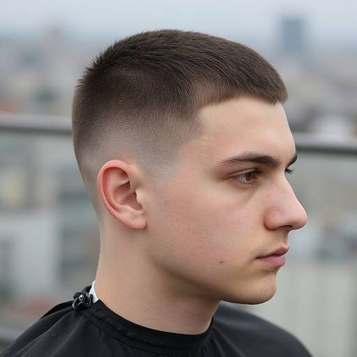 Realistic Bowl Cut Fade Portrait