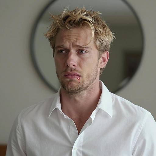 Pained Expression of a Young Man