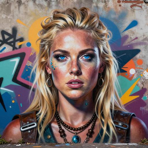 Hyper Realistic Portrait of Rebel Street Warrior Woman