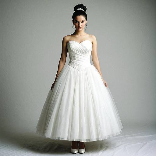 Bride in Classic White Wedding Dress