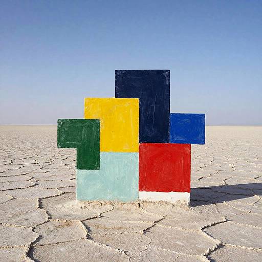 Abstract Expressionist Salt Flats Scene